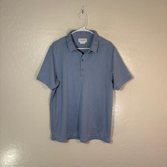 Ministry of Supply Polo Shirt Mens 2XL Blue Solid Performance Short Sleeve - Picture 1 of 7